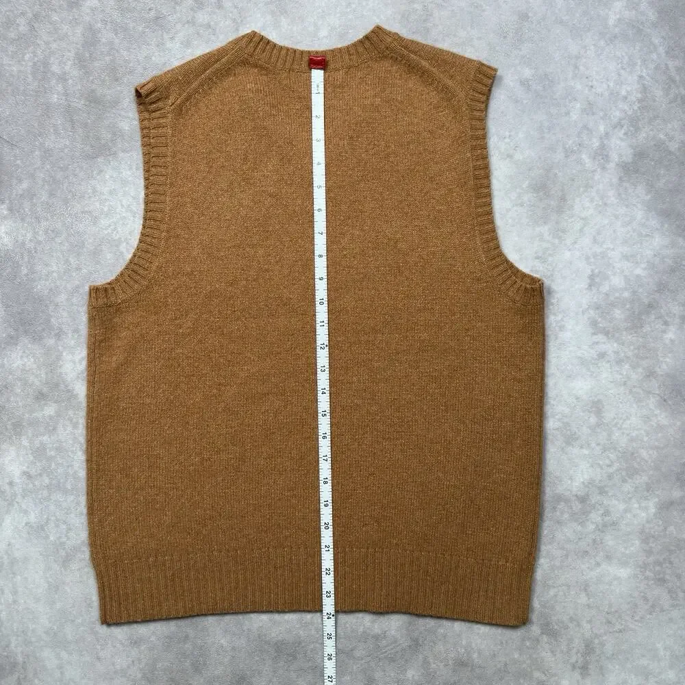 Vintage Banana Republic Wool Cashmere Angora Sweater Vest Mens Sz. S Camel Brown